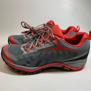 Merrell Gray and Red Athletic Shoes